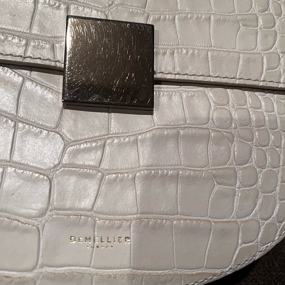 Authentic Demellier Oslo Cream leather Croc effect bag. - Picture 3 of 9